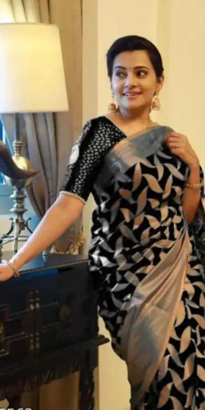 KP 4057 Black Color Soft Lichi Silk Jacquard On All Over Saree Casual, Party Wear, Wedding, Events Etc. Expected Delivery 4-6 Working Days @1349/- | Sarees, Bollywood Sarees, Creative Sarees, Designer Sarees, Embroidered Sarees, Ethnic Saree, Modern Digital sarees, Party Wear Sarees