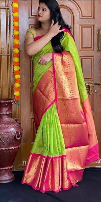 KP 4005 Green Color Soft Lichi Silk Jacquard On All Over Saree Casual, Party Wear, Wedding, Events Etc. Expected Delivery 4-6 Working Days @1449/- | Sarees, Bollywood Sarees, Creative Sarees, Designer Sarees, Embroidered Sarees, Ethnic Saree, Modern Digital sarees, Party Wear Sarees