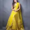 Dazzling Yellow Color Soft Mono Embroidered Lehenga Choli