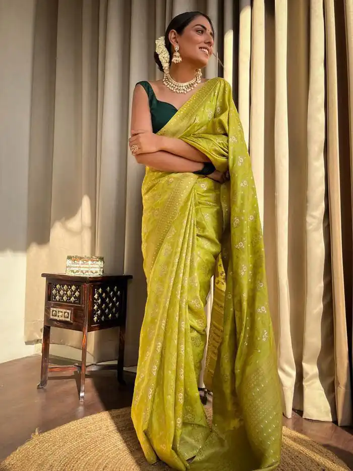 KP 5079 Mustard Color Soft Lichi Silk Jacquard On All Over Saree Casual, Party Wear, Wedding, Events Etc. Expected Delivery 4-6 Working Days @1449/- | Sarees, Bollywood Sarees, Creative Sarees, Designer Sarees, Embroidered Sarees, Ethnic Saree, Modern Digital sarees, Party Wear Sarees