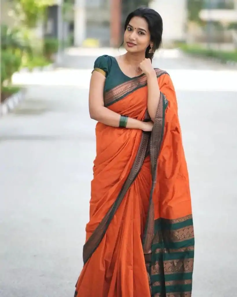 KP 5004 Orange Color Soft Lichi Silk Jacquard On All Over Saree Casual, Party Wear, Wedding, Events Etc. Expected Delivery 4-6 Working Days @1449/- | Sarees, Bollywood Sarees, Creative Sarees, Designer Sarees, Embroidered Sarees, Ethnic Saree, Modern Digital sarees, Party Wear Sarees