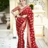 KP 5079 Red Color Soft Lichi Silk Jacquard On All Over Saree Casual, Party Wear, Wedding, Events Etc. Expected Delivery 4-6 Working Days @1449/- | Sarees, Bollywood Sarees, Creative Sarees, Designer Sarees, Embroidered Sarees, Ethnic Saree, Modern Digital sarees, Party Wear Sarees