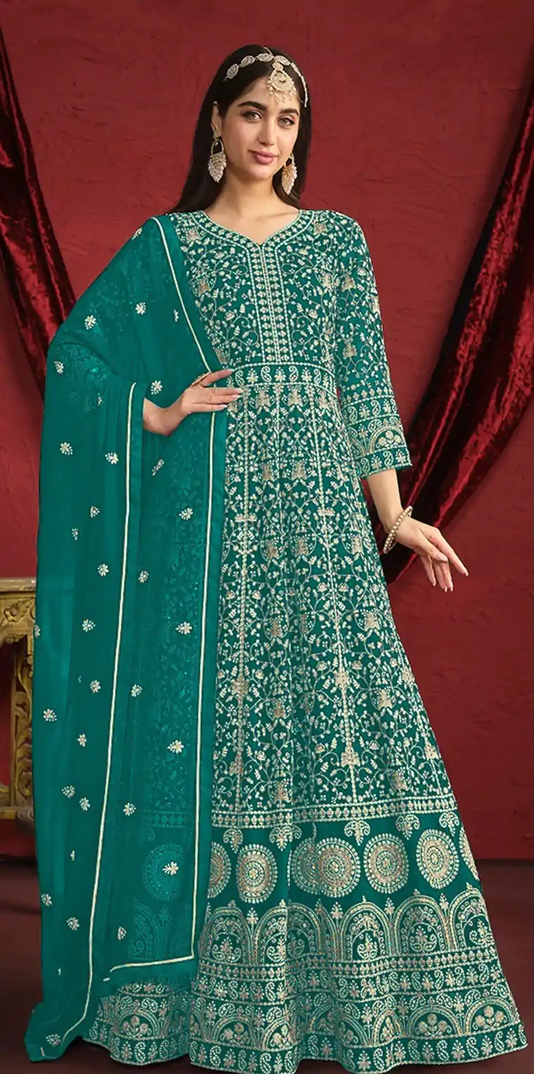 FC DANI 2911 Peacock Green ColorGeorgette Embroidery Salwar Suit Wedding, Party, Festive events, Expected Delivery  4-6 Working Days @3399 | Salwar suit, Casual Suits, Creative suits, Designer Suits, Palazzo Suits, Party Wear Suits, Patiala Suits, Straight Suits