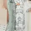 Classic White & Blue Color Georgette Embroidery Salwar Suit