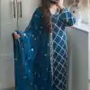 Grand Blue Color Georgette Embroidered Hand Work Salwar Suit