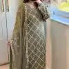 Grand Grey Color Georgette Embroidered Hand Work Salwar Suit