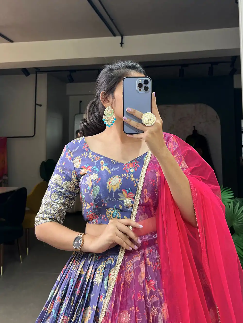 LNB 1014 Lavender Color Chinon Digital Printed Embroidery Lehenga Choli Festive Party Wedding, Events etc. Delivery 4-6 Working Days @3249/- | Lehenga, Bollywood Lehenga, Creative Lehenga, Designer Lehenga, Embroidered Lehenga, Party Wear Lehenga