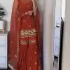 Luminous Brown Color Georgette Embroidery Sequence Salwar Suit