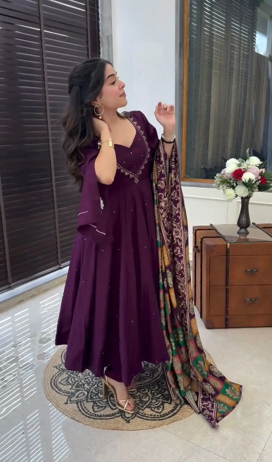 SRK 5181 Purple Color Pure Chinnon Silk Embroidery Sequence Salwar Suit Wedding, Party, Festive, Events Expected Delivery 4-6 Working Days @ 1899/- | Jump Suits, Salwar suit, Casual Suits, Creative suits, Designer Suits, Palazzo Suits, Party Wear Suits, Patiala Suits, Straight Suits