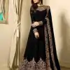 Superb Black Color Georgette Cording Sharara Suit