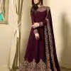 Superb Purple Color Georgette Cording Sharara Suit