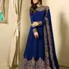 Superb Royal Blue Color Georgette Cording Sharara Suit