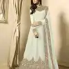 Superb White Color Georgette Cording Sharara Suit