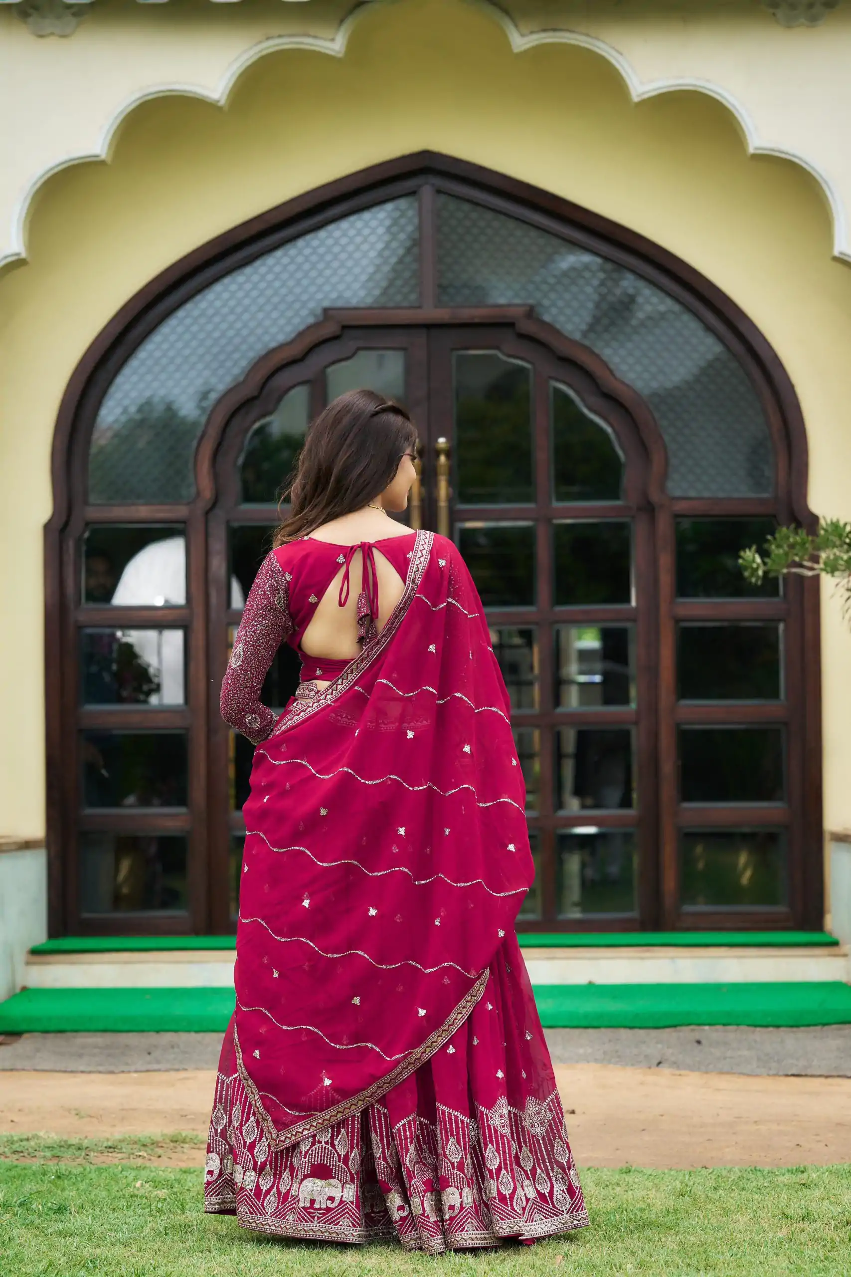 Ram 023 Rani Color Sequence Georgette Embroidery Lehenga Choli Casual, Wedding, Festive, Events Expected Delivery 4-6 Working Days @3049/- | Lehenga, Bollywood Lehenga, Creative Lehenga, Designer Lehenga, Embroidered Lehenga, Party Wear Lehenga