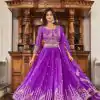 Aglow Violet Color Georgette Multi Sequence Work Lehenga Choli