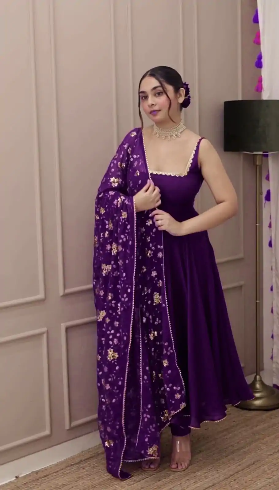 SRK 5128 Violet Color Heavy Faux Georgette With Fully Flair Salwar Suit Wedding, Party, Festive, Events Expected Delivery 4-6 Working Days @ 1899/- | Jump Suits, Salwar suit, Casual Suits, Creative suits, Designer Suits, Palazzo Suits, Party Wear Suits, Patiala Suits, Straight Suits