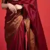 Stylish Maroon Color Soft Lichi Silk Cloth Jacquard All Over Saree