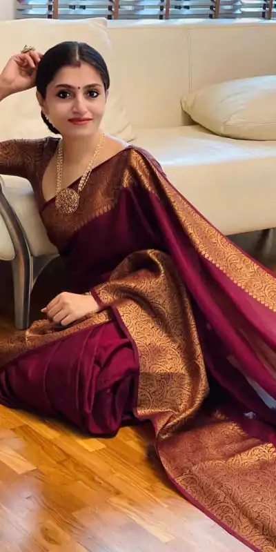 Stylish Maroon Color Soft Lichi Silk Cloth Jacquard All Over Saree