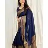 Stylish Navy Blue Color Soft Lichi Silk Cloth Jacquard All Over Saree