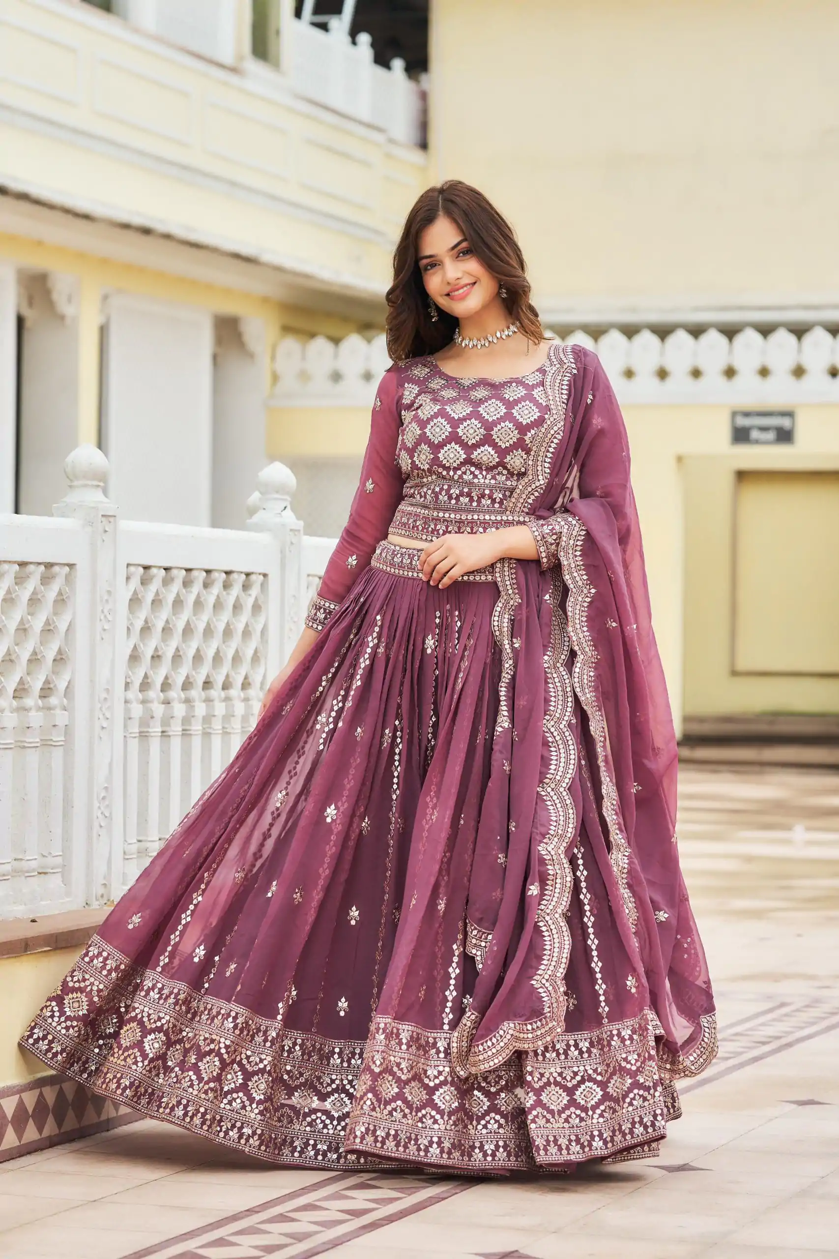 Ram 026 Purple Color Georgette Sequence Work Lehenga Choli Casual, Wedding, Festive, Events Expected Delivery 4-6 Working Days @3049/- | Lehenga, Bollywood Lehenga, Creative Lehenga, Designer Lehenga, Embroidered Lehenga, Party Wear Lehenga