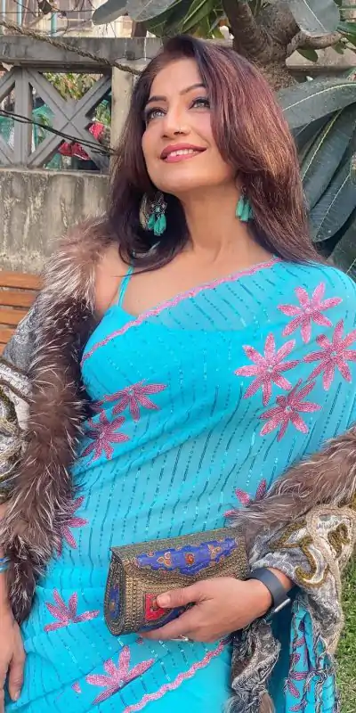 Attractive Grand Blue Color Georgette With Embroidery Work Saree