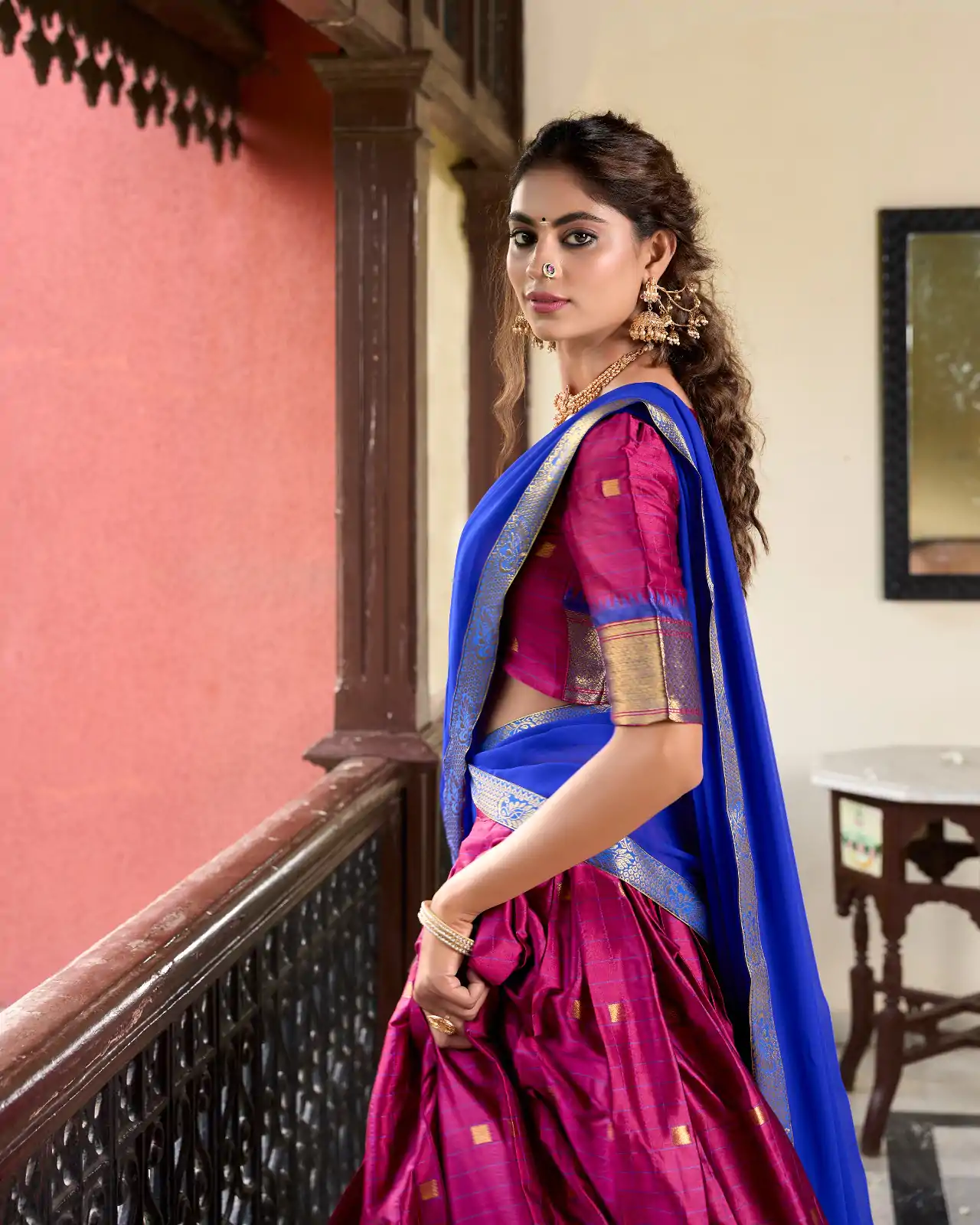 LNB 2050 Pink Graceful Pink Color Cotton Silk Weaving Paithani Concept Lehenga Choli Wedding, Festive, Events Expected Delivery 4-6 Working Days@2049/- Only | Lehenga, Bollywood Lehenga, Creative Lehenga, Designer Lehenga, Embroidered Lehenga, Party Wear Lehenga
