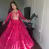 Commitment Pink Color Pure Bandhrej Heavy Embroidery Sequence Lehenga Choli