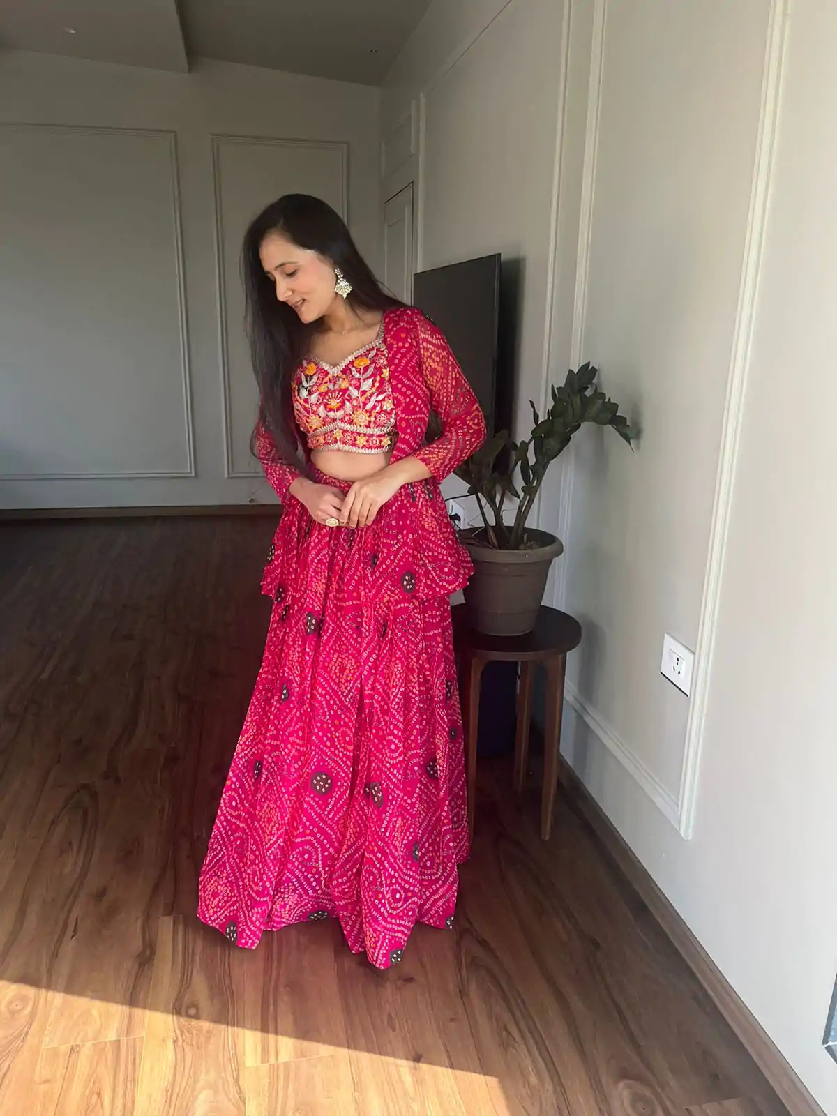  Ram 053 Pink Pure Bandhrej Heavy Embroidery Sequence Lehenga Choli Wedding, Party, Festive, Events Etc.4-6 Working Days@ 2499/-only | Lehenga, Bollywood Lehenga, Creative Lehenga, Designer Lehenga, Embroidered Lehenga, Party Wear Lehenga