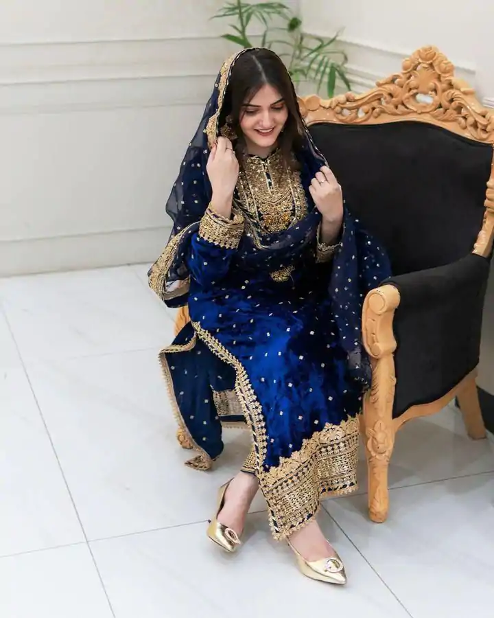 SR-1652 Blue Color Velvet Georgette Embroidery Sequence Salwar Suit Casual, Wedding, Party, Festive, Events Etc.4-6 Working Days@ 2049/-only  | Jump Suits, Salwar suit, Casual Suits, Creative suits, Designer Suits, Palazzo Suits, Party Wear Suits, Patiala Suits, Straight Suits