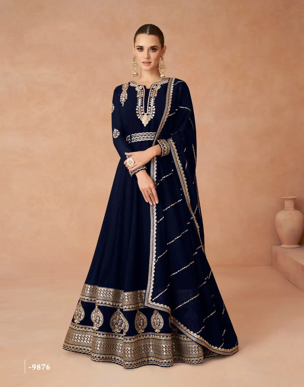 FC 9875 Black Color Faux Georgette With Embroidery Work Anarkali Gown Wedding Party, Festive, Events Etc.4-6 Working Days@2549/- only | Gowns, Bollywood Gowns, Creative Gowns, Designer Gowns, Embroidered Gowns, Party Wear Gowns, Straight Suits