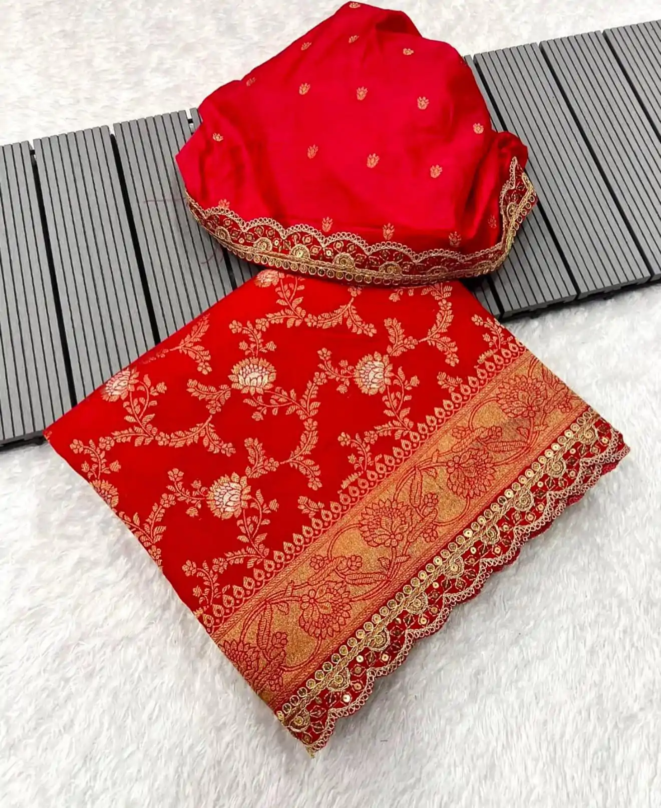 MS 469 Orange color Jacquard Weaving With Embroidery Cording Lace Saree Casual, Wedding, Festive, Events . Expected Delivery  4-6 Working Days @1649/- only                                                                                                                                                                    | Sarees, Bollywood Sarees, Creative Sarees, Designer Sarees, Embroidered Sarees, Ethnic Saree, Modern Digital sarees, Party Wear Sarees