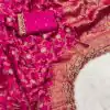 Amazing Pink Color Jacquard Weaving With Embroidery Cording Lace Saree