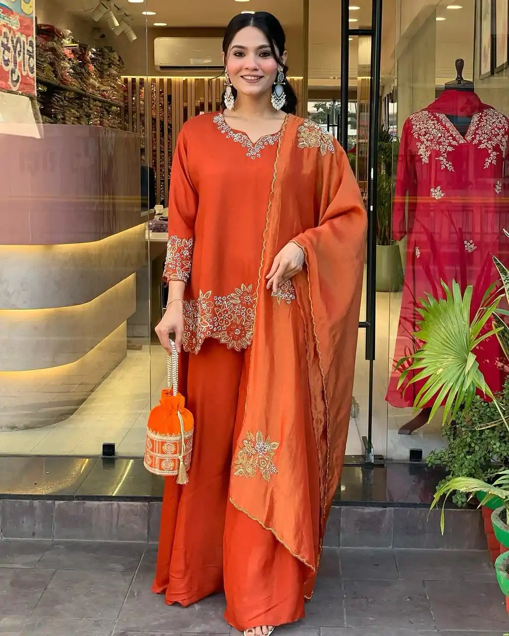 SRK 5234 Orange Color Faux Georgette With Heavy Embroidery Sequence Work Salwar Suit , Wedding, Party, Festive, Events Etc.4-6 Working Days@ 1999/-only | Jump Suits, Salwar suit, Casual Suits, Creative suits, Designer Suits, Palazzo Suits, Party Wear Suits, Patiala Suits, Straight Suits