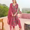 Fantastic Gajari Color Rayon Alia Cut With Embroidery Work Kurti