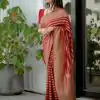 Fantastic Red Color Soft Lichi Silk Jacquard Work On All Over Saree