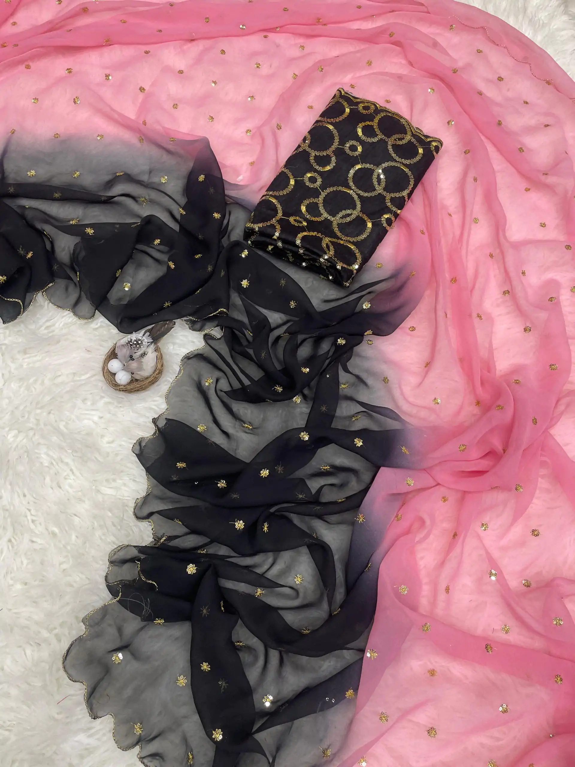 MS 470 Black color Georgette With Sequence Worked Butti Saree Casual, Wedding, Festive, Events . Expected Delivery  4-6 Working Days @1699/- only                                                                                                                                                                                  | Sarees, Bollywood Sarees, Creative Sarees, Designer Sarees, Embroidered Sarees, Ethnic Saree, Modern Digital sarees, Party Wear Sarees