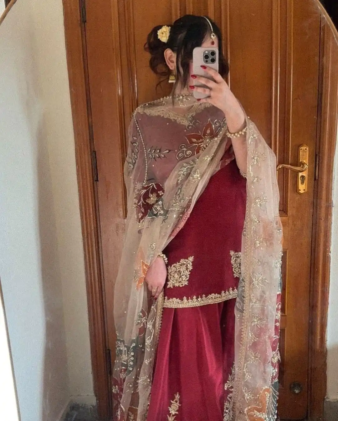 LG 1872 Red Color Chinnon Silk With Embroidery Work Sharara Suit Wedding, Party, Festive, Events Etc.  Expected Delivery 4-6 Working Days @2049/- | Jump Suits, Salwar suit, Casual Suits, Creative suits, Designer Suits, Palazzo Suits, Party Wear Suits, Patiala Suits, Straight Suits