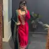Magical Red Color Velvet With Heavy Embroidery Sequence Salwar Suit