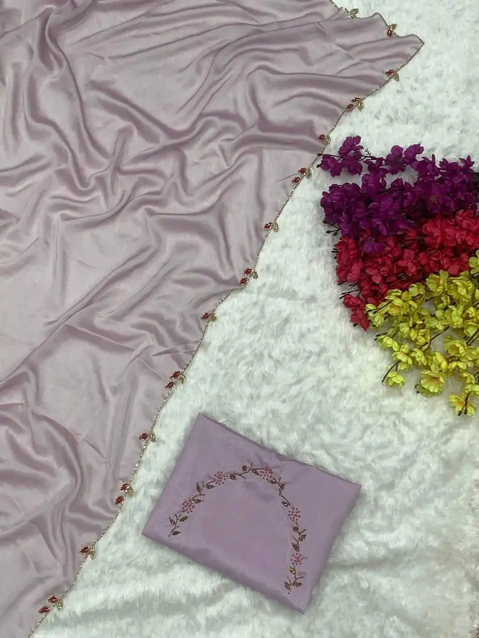 AC Lady Purple Color Rangoli Silk Handwork And Cutwork With Pearl Saree Casual, Wedding, Festive, Events . Expected Delivery  4-6 Working Days @1899/- only                                                                                                                                             | Sarees, Bollywood Sarees, Creative Sarees, Designer Sarees, Embroidered Sarees, Ethnic Saree, Modern Digital sarees, Party Wear Sarees