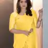 Perfects Yellow Color Rangoli Silk Handwork And Cutwork With Pearl Saree