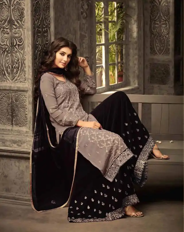 FC 47001 Brown Color Georgette With Embroidery work With Stone Suit Casual, Wedding, Party, Festive, Events Etc.4-6 Working Days@ 1849/-only | Jump Suits, Salwar suit, Casual Suits, Creative suits, Designer Suits, Palazzo Suits, Party Wear Suits, Patiala Suits, Straight Suits