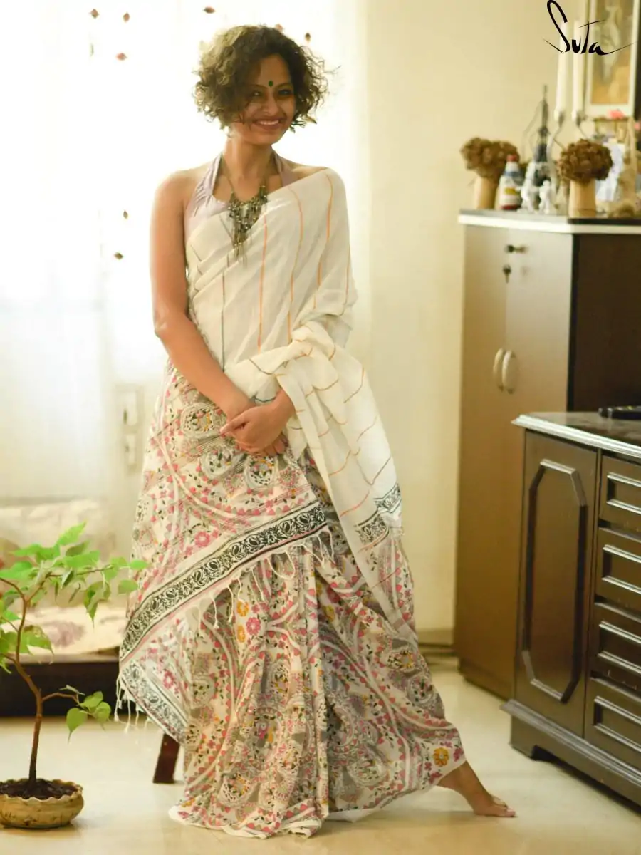 KT 197 White Color S Heavy Dola Silk Digital Print Saree Casual, Wedding, Festive, Events . Expected Delivery  4-6 Working Days @1449/- only                                                                                                                                             | Sarees, Bollywood Sarees, Creative Sarees, Designer Sarees, Embroidered Sarees, Ethnic Saree, Modern Digital sarees, Party Wear Sarees