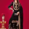 Amazing Black Color Faux Georgette With Embroidery Sequence Thread Work Salwar Suit