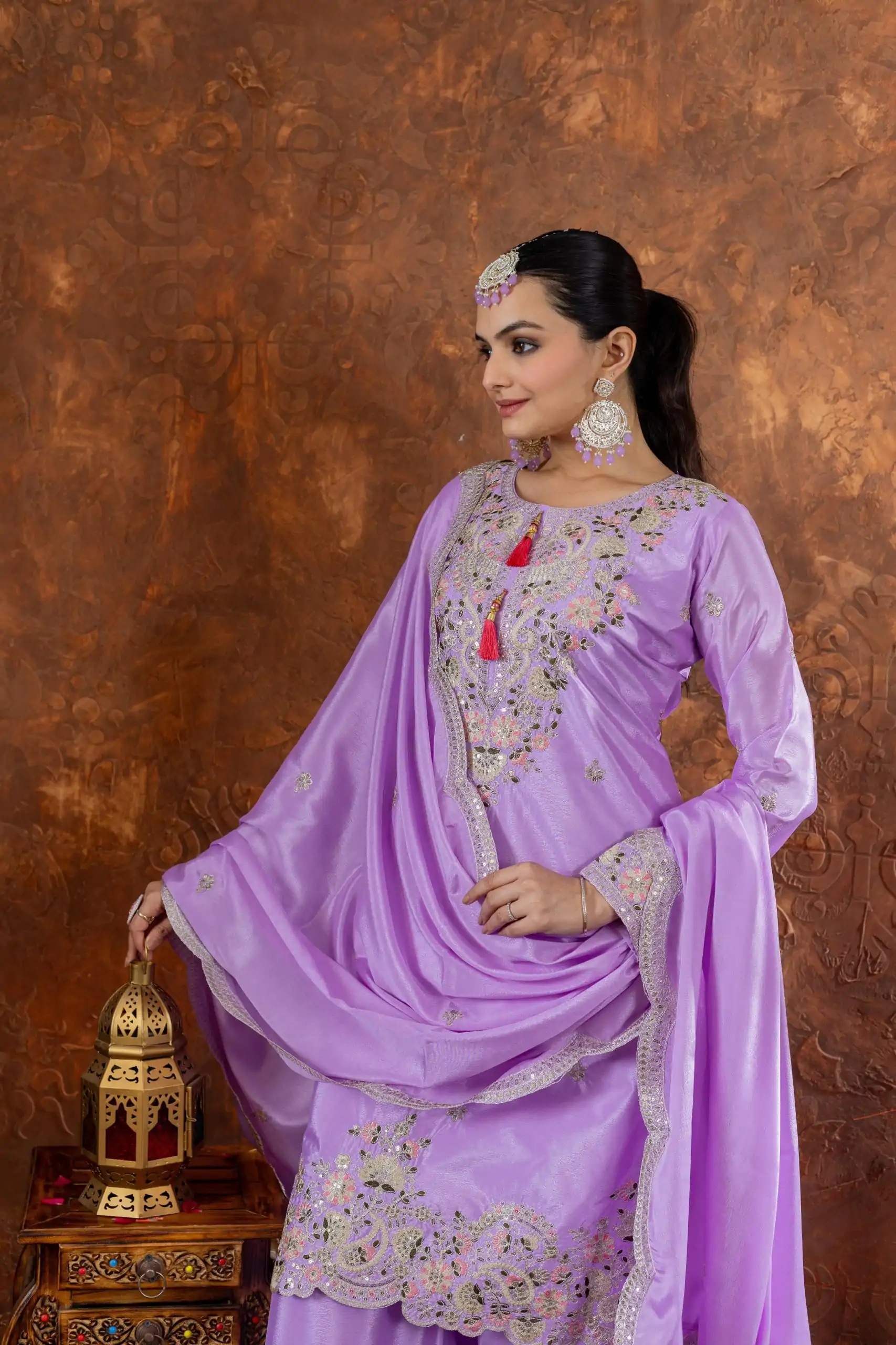 AD 191 Purple Color Chinon Silk Embroidery 3mm Sequence Coding Dori Work Salwar Suit , Wedding, Party, Festive, Events Etc.4-6 Working Days@ 2049/-only | Jump Suits, Salwar suit, Casual Suits, Creative suits, Designer Suits, Palazzo Suits, Party Wear Suits, Patiala Suits, Straight Suits