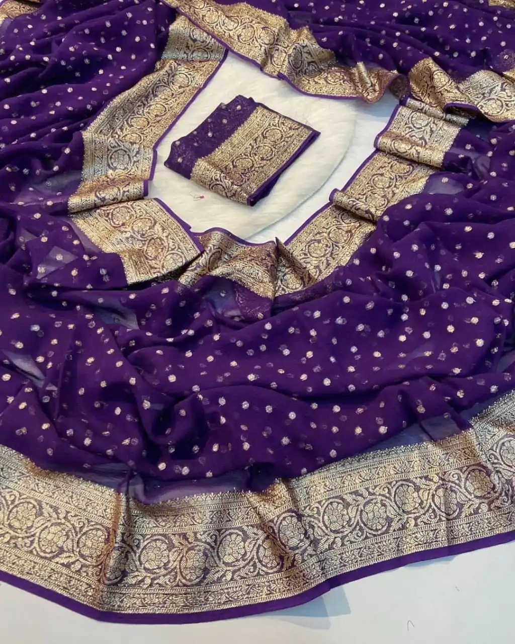 MS Arrival Purple Color Viscose Georgette With Running Blouse Saree Casual, Wedding, Festive, Events . Expected Delivery  4-6 Working Days @1599/- only                                                                                                                                                         | Sarees, Bollywood Sarees, Creative Sarees, Designer Sarees, Embroidered Sarees, Ethnic Saree, Modern Digital sarees, Party Wear Sarees