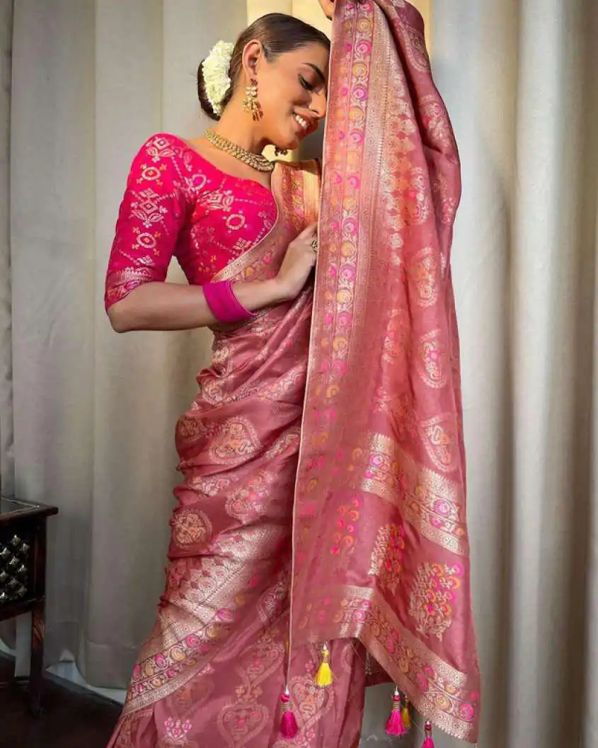  MS 476 Peach Color Soft Lichi Silk Kubera Pattu On All Over Saree Casual, Wedding, Festive, Events . Expected Delivery  4-6 Working Days @1299/- only                                                                                                                                             | Sarees, Bollywood Sarees, Creative Sarees, Designer Sarees, Embroidered Sarees, Ethnic Saree, Modern Digital sarees, Party Wear Sarees