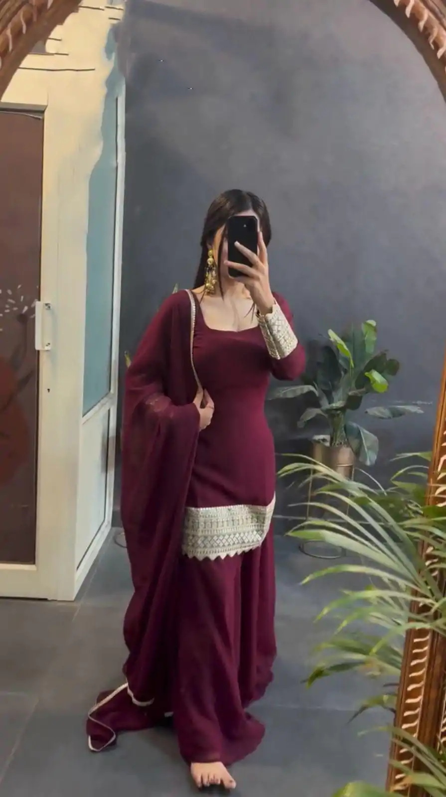 VLM 253 Marron Color Fox Georgette With Heavy Embroidery Work Salwar Suit Casual, Wedding, Party, Festive, Events Etc.4-6 Working Days@ 1899/-only | Jump Suits, Salwar suit, Casual Suits, Creative suits, Designer Suits, Palazzo Suits, Party Wear Suits, Patiala Suits, Straight Suits