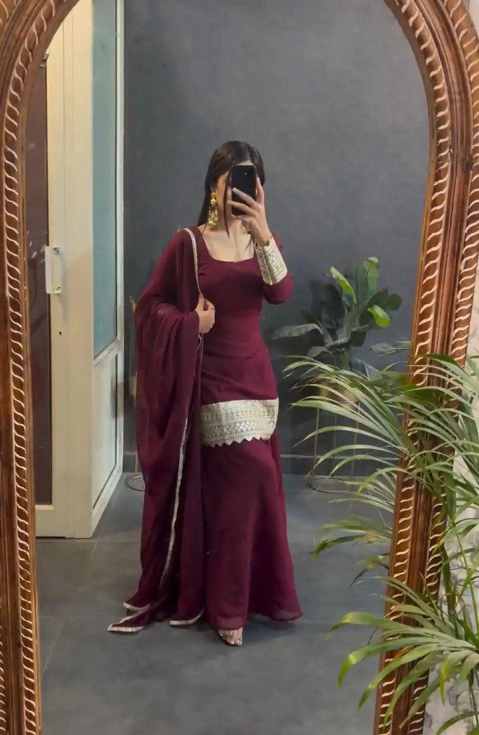 VLM 253 Marron Color Fox Georgette With Heavy Embroidery Work Salwar Suit Casual, Wedding, Party, Festive, Events Etc.4-6 Working Days@ 1899/-only | Jump Suits, Salwar suit, Casual Suits, Creative suits, Designer Suits, Palazzo Suits, Party Wear Suits, Patiala Suits, Straight Suits