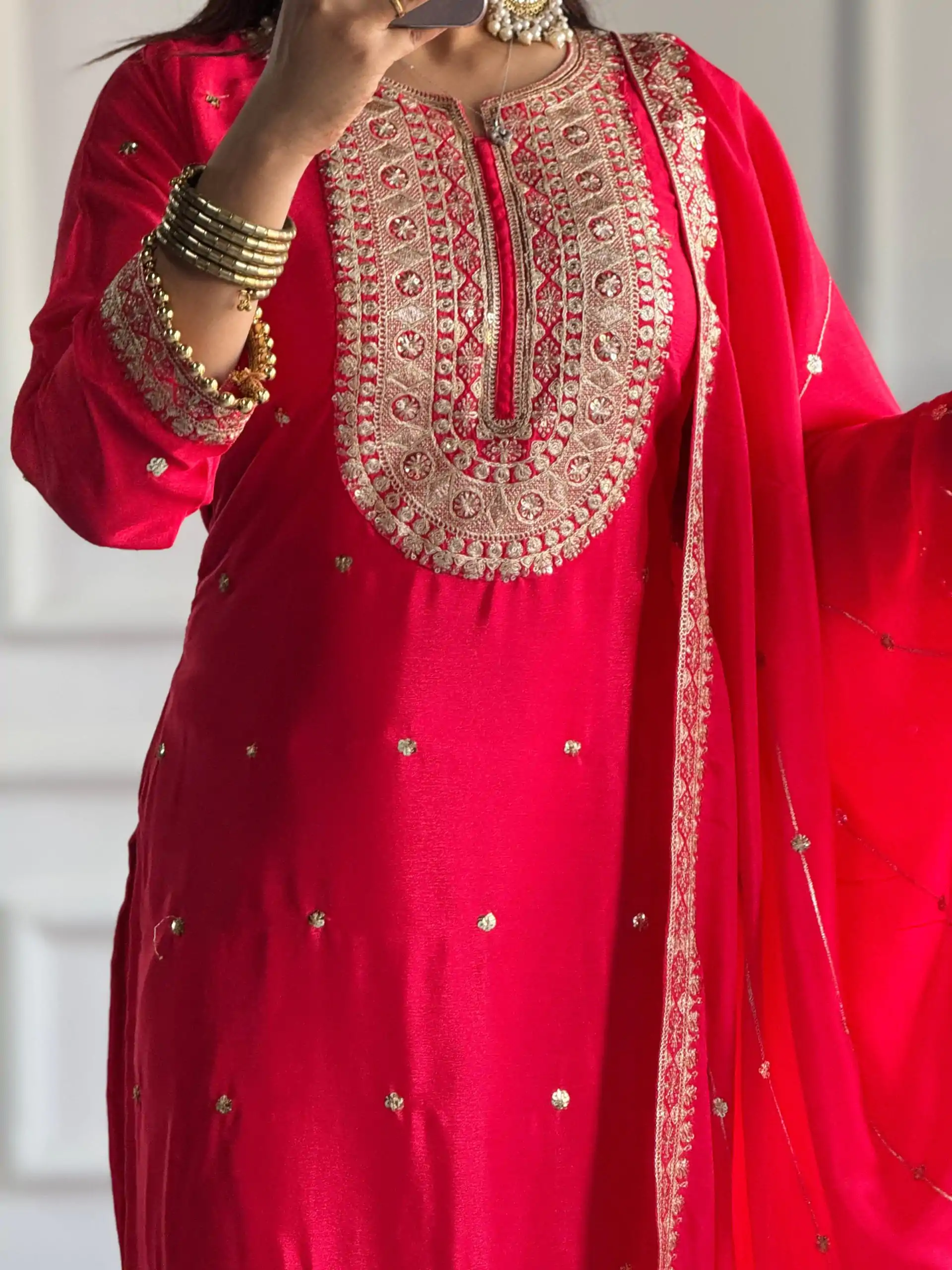 VLM 254 Red Color Cosmo Silk With Heavy Embroidery Sequence Work Salwar Suit Casual, Wedding, Party, Festive, Events Etc.4-6 Working Days@ 2099/-only | Jump Suits, Salwar suit, Casual Suits, Creative suits, Designer Suits, Palazzo Suits, Party Wear Suits, Patiala Suits, Straight Suits