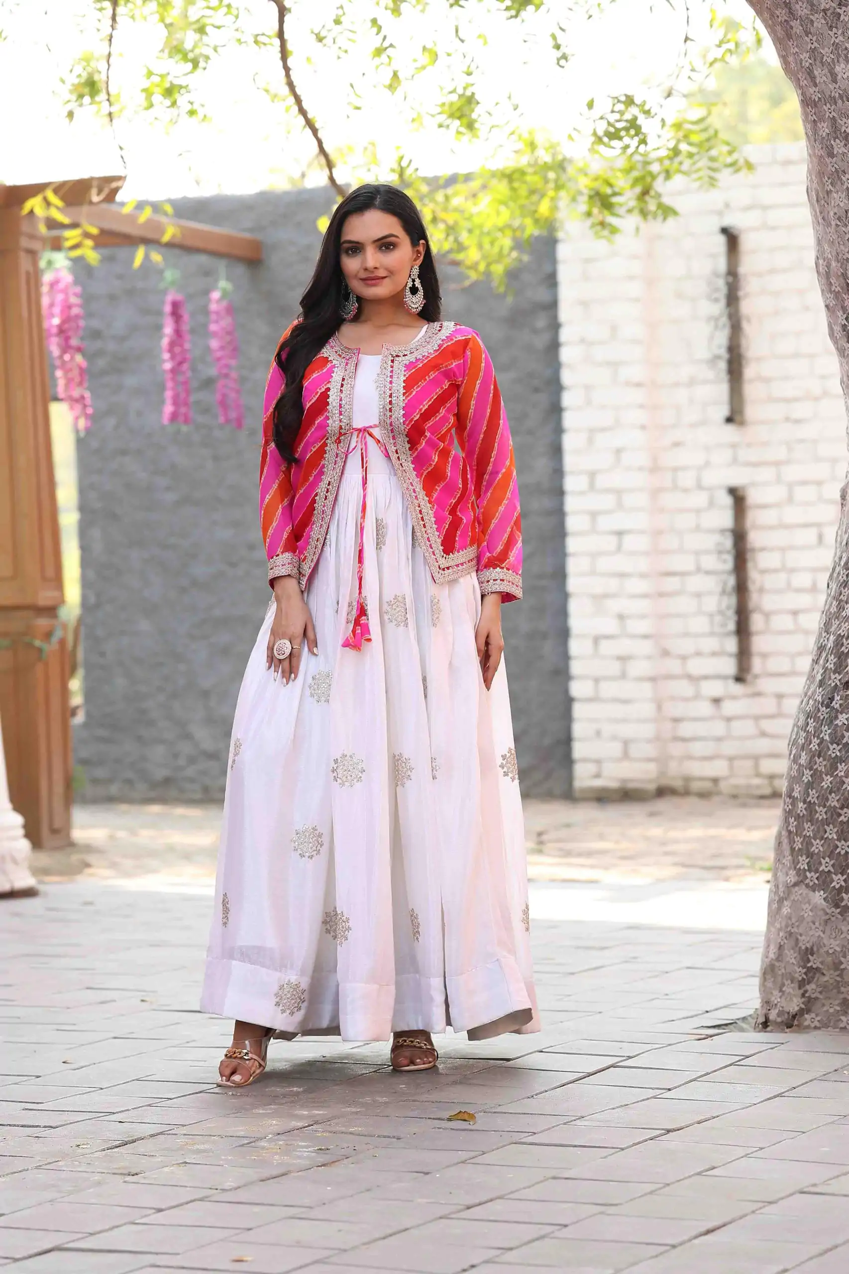 Ram 090 White Color Chinon Cording 3mm Sequence Embroidery Work Anarkali Gown Wedding Party, Festive, Events Etc.4-6 Working Days@1949/- only | Gowns, Bollywood Gowns, Creative Gowns, Designer Gowns, Embroidered Gowns, Party Wear Gowns, Straight Suits